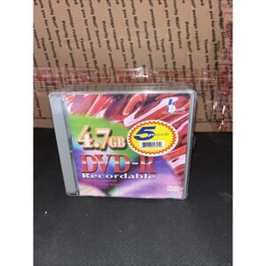 DVD-R Blank Recordable Discs 4.7GB 5 Pack KHypermedia Jewell Case